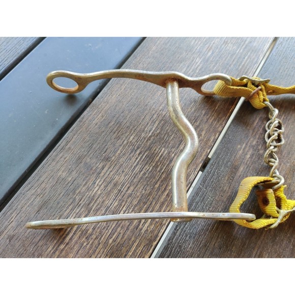 Vintage‎ "American Brand" Horse Bit 6" X 8" With Chain Chin Strap - Picture 3 of 9